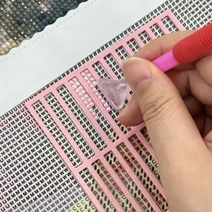 4-Piece Diamond Painting Ruler Set, Diamond Art Tools, Diamond Art Mosaic, Square or Round Synthetic Gemstones, Alignment Tool for Diamond Painting Kits