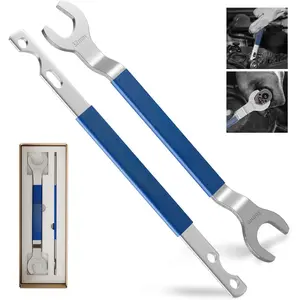 Fan Clutch Wrench Set,32mm & 36mm Wrenches - Essential Tool for , , GM, , Fan Clutch Removal Kit,Water Pump Holder, Fan Clutch Nut Wrench Removal Kit (Blue)
