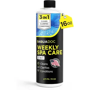AquaDoc 3 in 1 Hot Tub Weekly Care - Concentrated Spa Water Conditioning Treatment with Cleaner and Clarifier Support to Help Reduce Residue and Improve Water Appearance - Made in USA - 16 oz