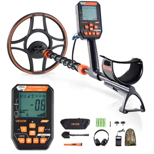 VEVOR Waterproof Metal Detector, 12", Professional High Accuracy Gold Detector for Adults, with Display, Wireless Headphones, 7 Modes, Adjustable Length, for Detecting Gold Treasure Hunting, IP68