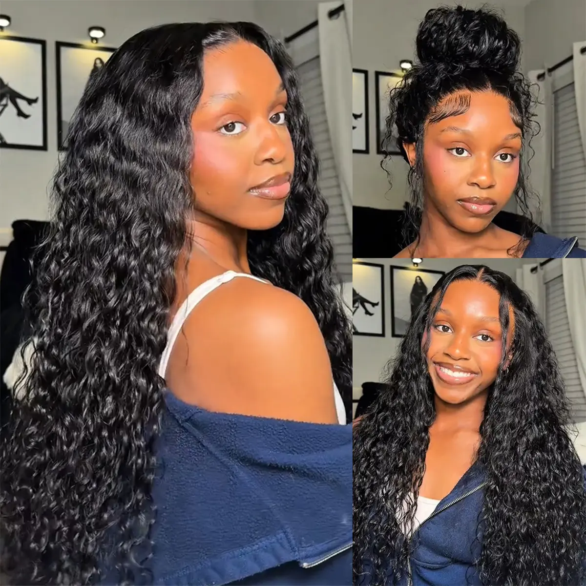 Mscoco Pull Go Drawstring 360 Lace Frontal Wigs Water Wave Pre-Bleached Knots Human Hair Wigs Wet And Wavy Wig #summervibes