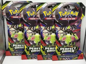 2026 Pokemon Mega Evolution Perfect Order Lot of 4 Sleeved Booster Packs