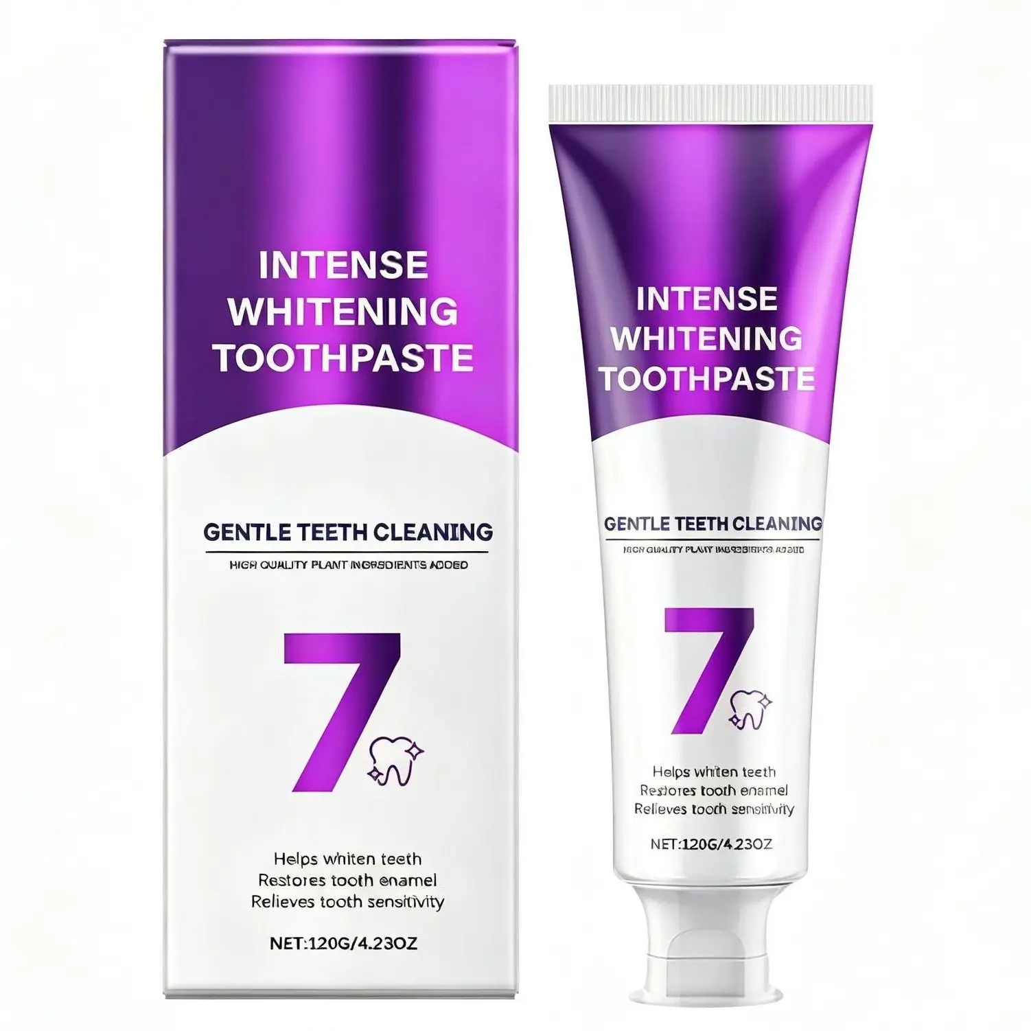 Power Oral Teeth Whitening Toothpaste - Alcohol-Free Upgraded Formula with 7 Probiotics, Breath Freshening, Gentle Stain Removal, Dental Stain Remover Benefits, Pearly White Enhancement, Cleansing, Brightening, Fresh Breath, Dramatic Teeth Whitening, Enam