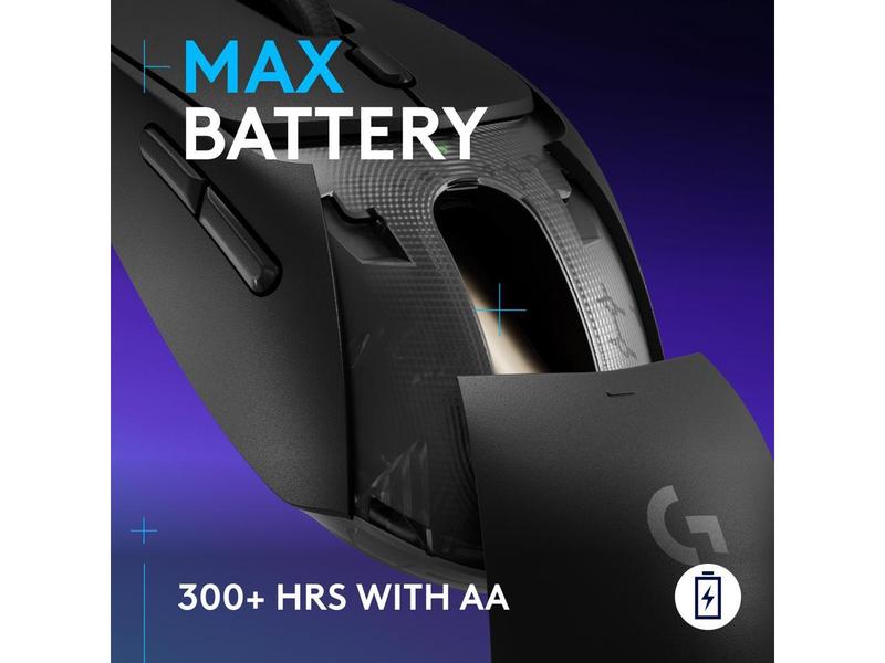 Logitech G309 LIGHTSPEED Wireless Gaming Mouse, Lightweight, LIGHTFORCE Hybrid Switches, HERO 25K Sensor, 300+ Hour Battery Life With AA Battery, 6 Programmable Buttons, PC & Mac - Black