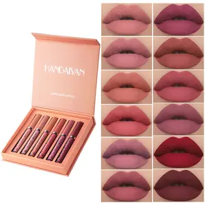 6 pcs Matte Liquid Lipstick Set - 24H Transfer-Proof, Waterproof & Hydrating, Non-Sticky, Smooth Comfort Fit for All Light Beiges, Perfect as Holiday & Everyday Gifting