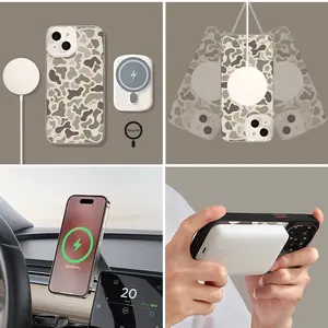 Camo pattern magnetic phone case for iPhone 15/14/13/12/11 Pro Max & XR/xs-wireless charging compatible, military grade shockpr, roof anti-slip silicone + acrylic hybrid cover, clear transparent protective design
