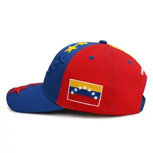 Venezuelan Flag Baseball Cap 2025 New Embroidered Style Letters Adjustable Fit Unisex Outdoor Sports Cheering Caps in Black White Blue with Stars and Emblems