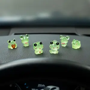 JOCK Luminous Frog Car Dashboard Decor, 6PCS Fun Frog Car Dash Decorations Rear View Mirror Ornament Interior Accessories