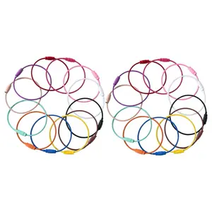 30x Colored Wire Keychain Cable 6in Stainless Steel Outdoor for Keyrings Key Fobs Carabiner Keepers Jewelry Key Holder Bracelet DIY Bike