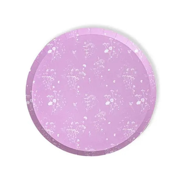 Lilac Premium Disposable Paper Plates - 16 Pack - Tableware and Party Decoration - Use for Easter, Summer, Spring Events, Baby Showers