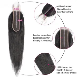 berryshair 2x6 Deep Parting HD Lace Closure Only Melt Skin Straight Hair 6x6 HD Lace Closure Pre Plucked For Woman 4x4 5x5 HD Lace Closure