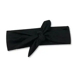 Solid Black Tied Headband