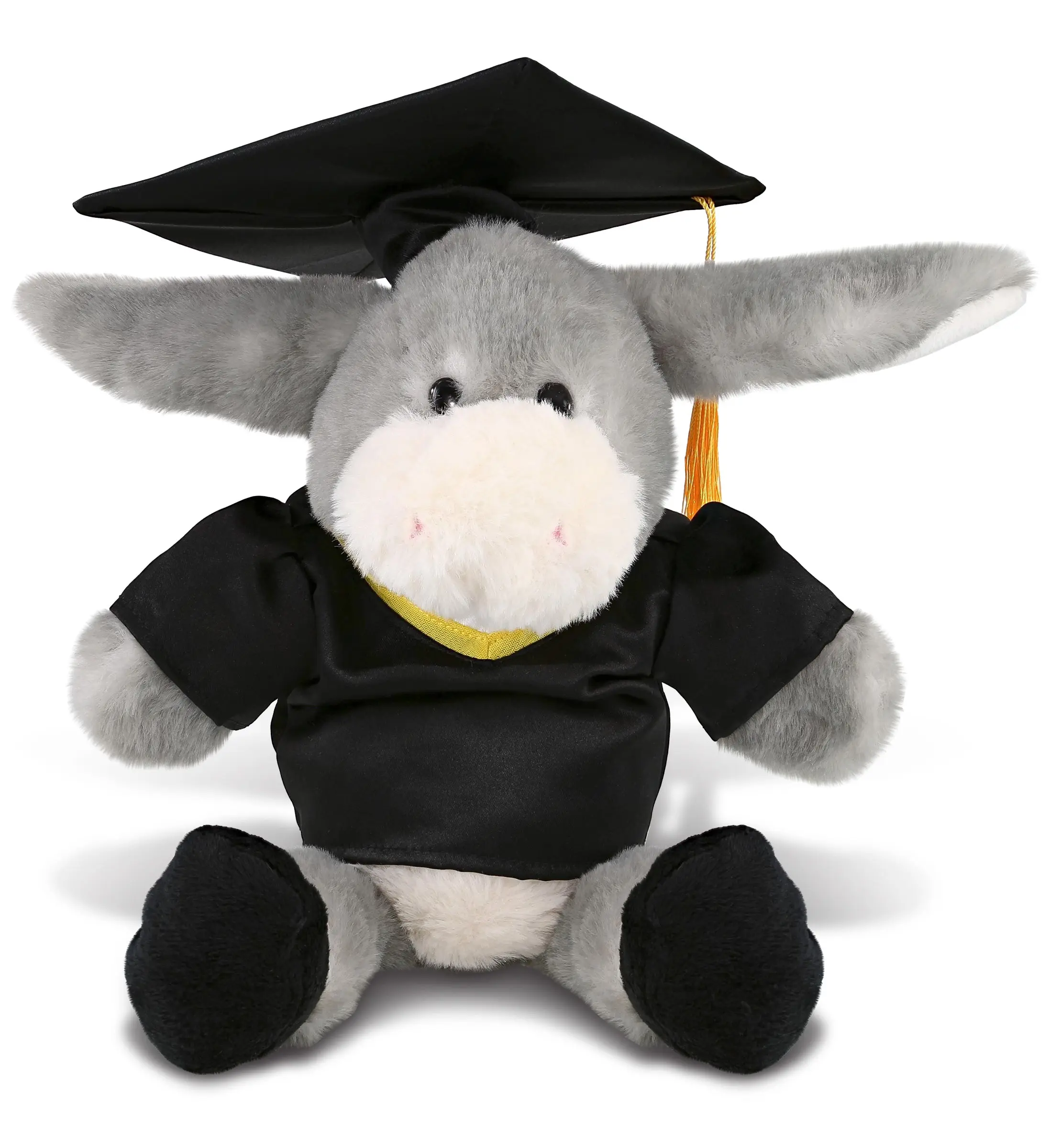 PLUSH GRADUATION - SUPER SOFT PLUSH - SITTING GREY DONKEY