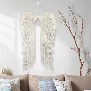 Angel Wings Macrame Wall Hanging Tapestry Woven Bohemian for Home Wedding Decor