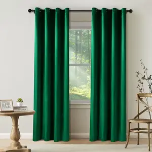 1pc Christmas Deep Velvet Curtains with Iron Rings, Thickened Winter Drapes for Living Room Bedroom Balcony Window Door Decorations