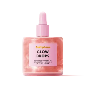 Fruit Pharm Glow Drops Brightening Shimmer Oil 100ml - Hydrating Formula with Hyaluronic Acid & Vitamin E for Radiant, Non-Greasy Skin