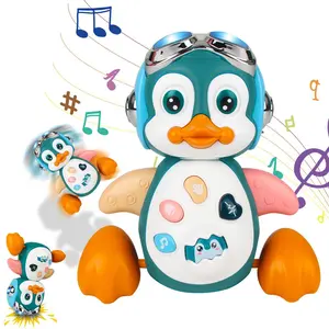 Electric Music Penguin Toy, Early Education Baby Walking Toy, Cute Penguin Design Baby Toy with Music, No Battery Provided