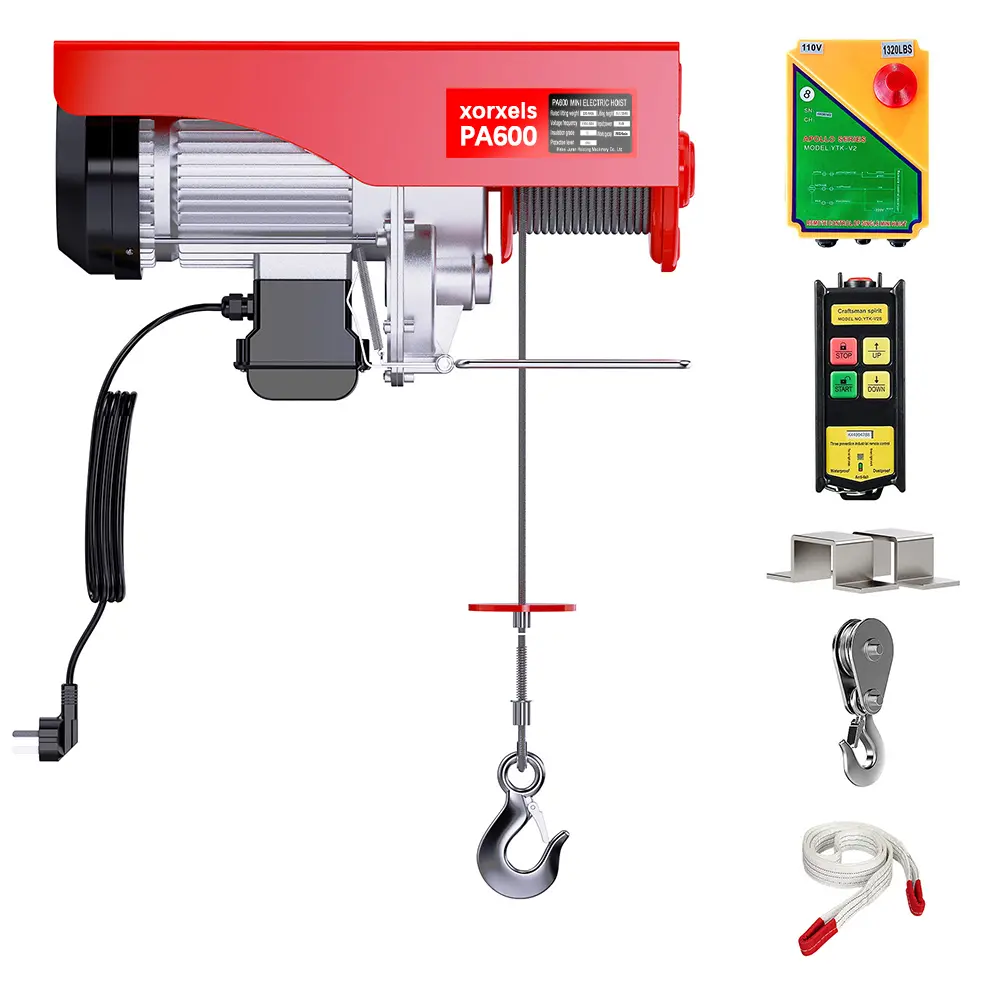 Father's Day Gift，DSLM PA600 electric hoist  660/1320lbs~2200lbs wired/wireless lifting winch tool Crane winch suitable for garages and warehouses Workshop Equipment Capacity