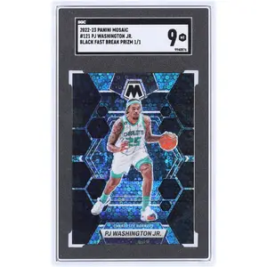 PJ Washington Jr. Charlotte Hornets 2022-23 Panini Mosaic Black Fast Break Prizm #121 #1/1 SGC Authenticated 9 Card - Fanatics Authentic Certified