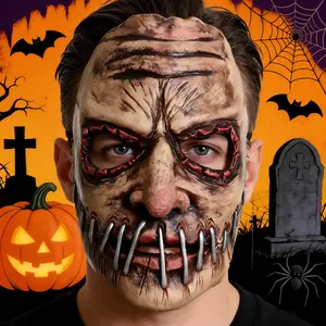 Big Mouth Nail Horror Latex Mask, Soft Simulation Scary Ghost Headgear, Essential Roleplay Prop for Halloween Party Haunted House Escape Room, Men's Ghost Festival Costume Accessory Adjustable Waist Tightener Metallic Funny Retirement Ceramic Coffee Mug