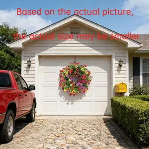 Garden Style Artificial Eucalyptus Wreath, Plastic Greenery Door Decor, Home Decor Ornaments, Perfect for Christmas, Halloween, Easter, Hanukkah, Thanksgiving