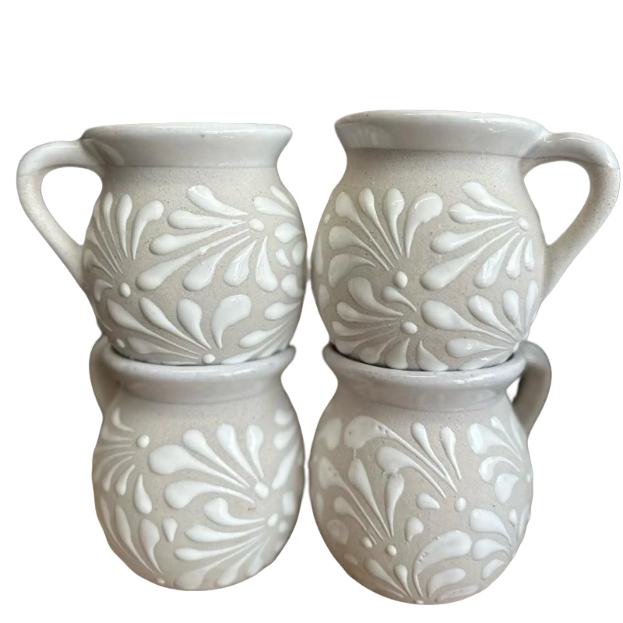 Taza de barro set of 4 Traditional Mexican caffe mugs taza jarrito de barro