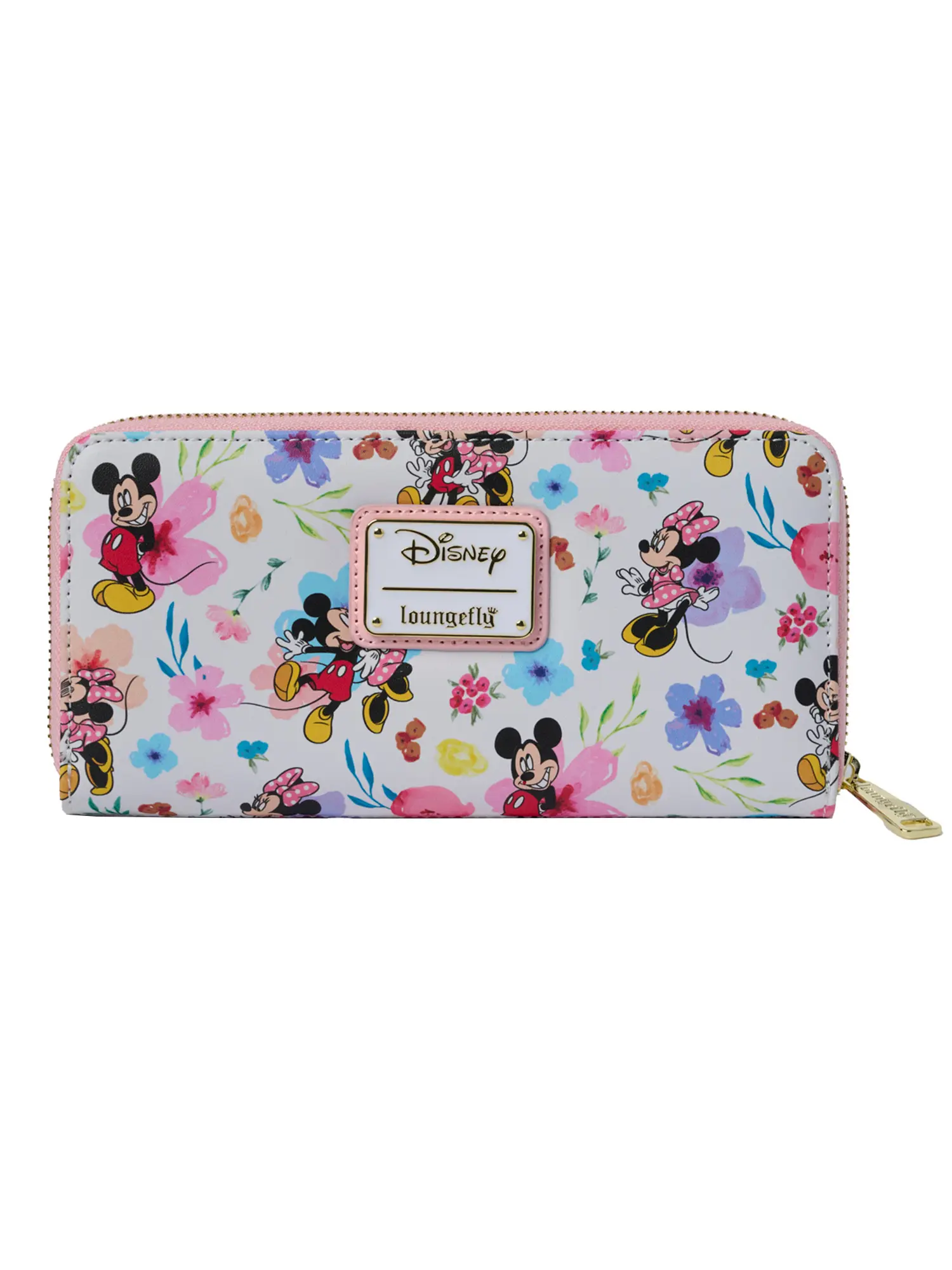 Loungefly Women's Mickey & Minnie Mouse Floral Zip Around Wallet