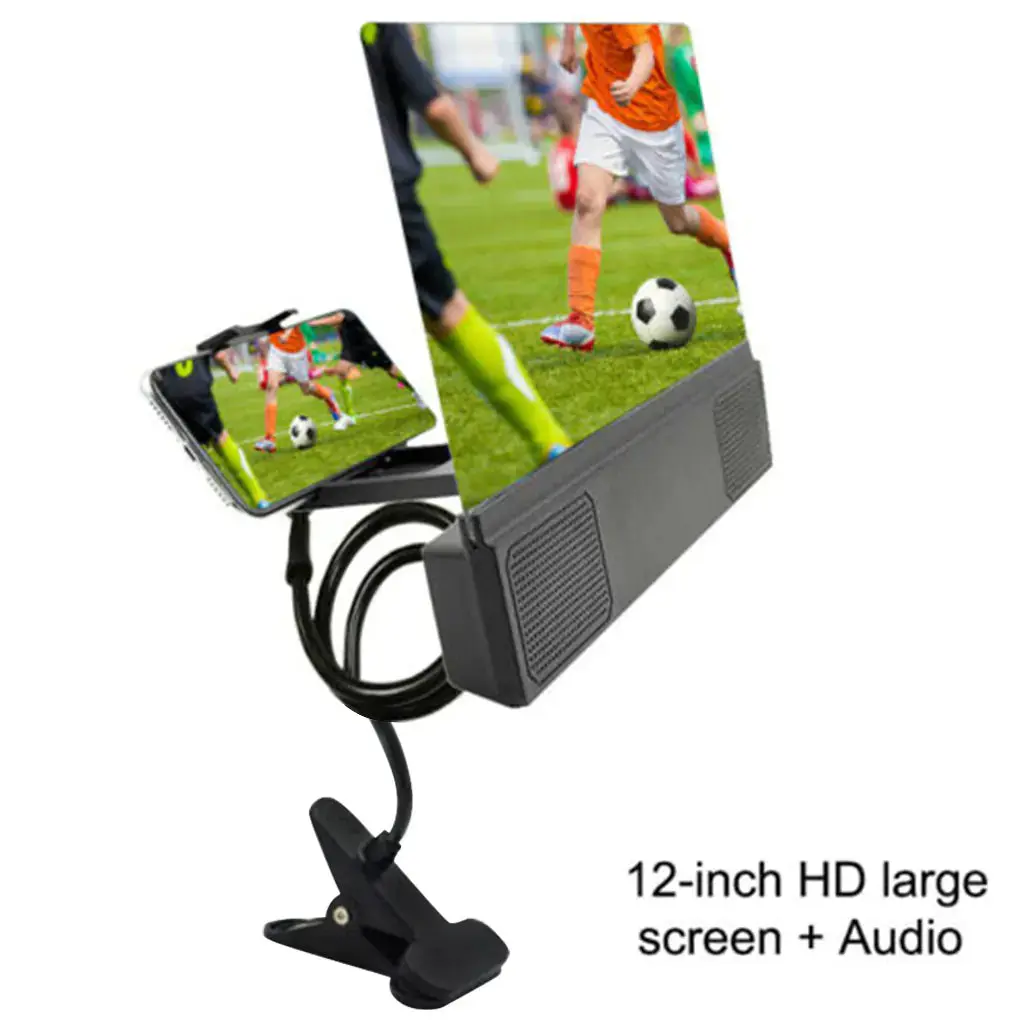 12-Inch HD Phone Screen Magnifier with Speaker and Stand