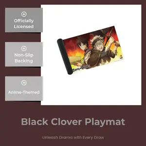 Japanime Black Clover Grim Finale Standard Playmat 24"x14" Officially Licensed Non-Slip Backing Anime-Themed TCG/MTG Size High-Quality Mousepad-Like Material