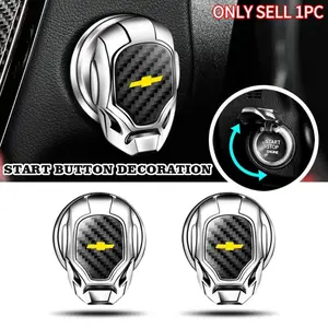 Chevrolet Car Interior Engine Start Button Protective Cover, Car Engine Start Button Cap, Engine Start/Stop Switch Decorative Button Cover, Flip-Open Automotive Style Design, Car Accessories.