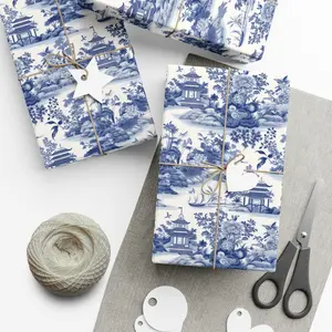 Blue and White Chinoiserie Wrapping Paper | Hampton Blue Wrapping Paper