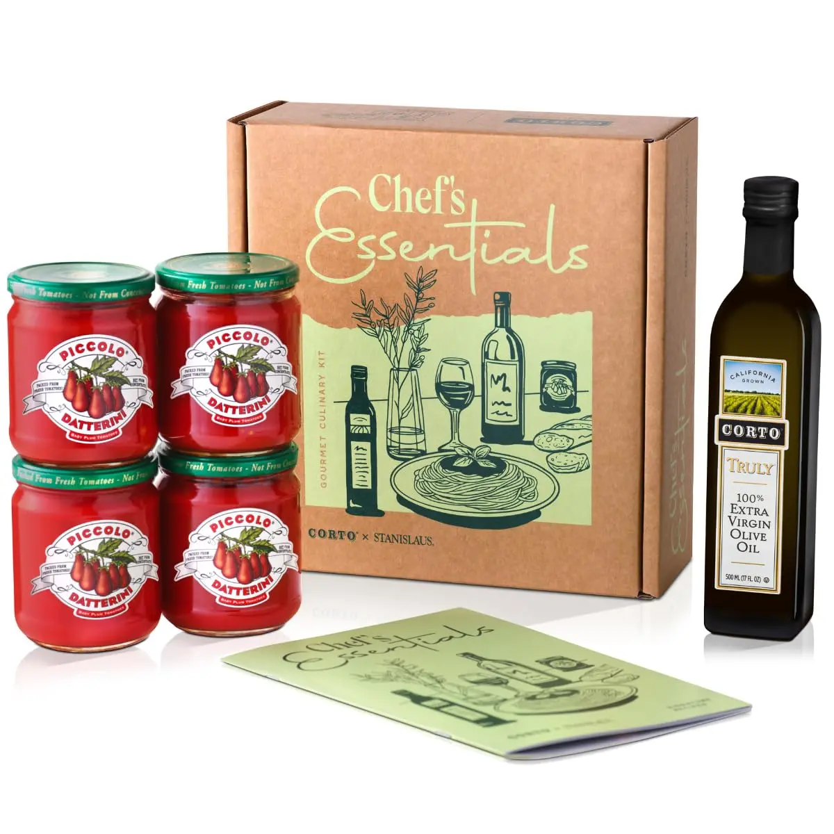 Corto x Stanislaus Chef’s Essentials Kit – TRULY Extra Virgin Olive Oil 500mL + 4 Piccolo Datterini Baby Plum Tomato Jars