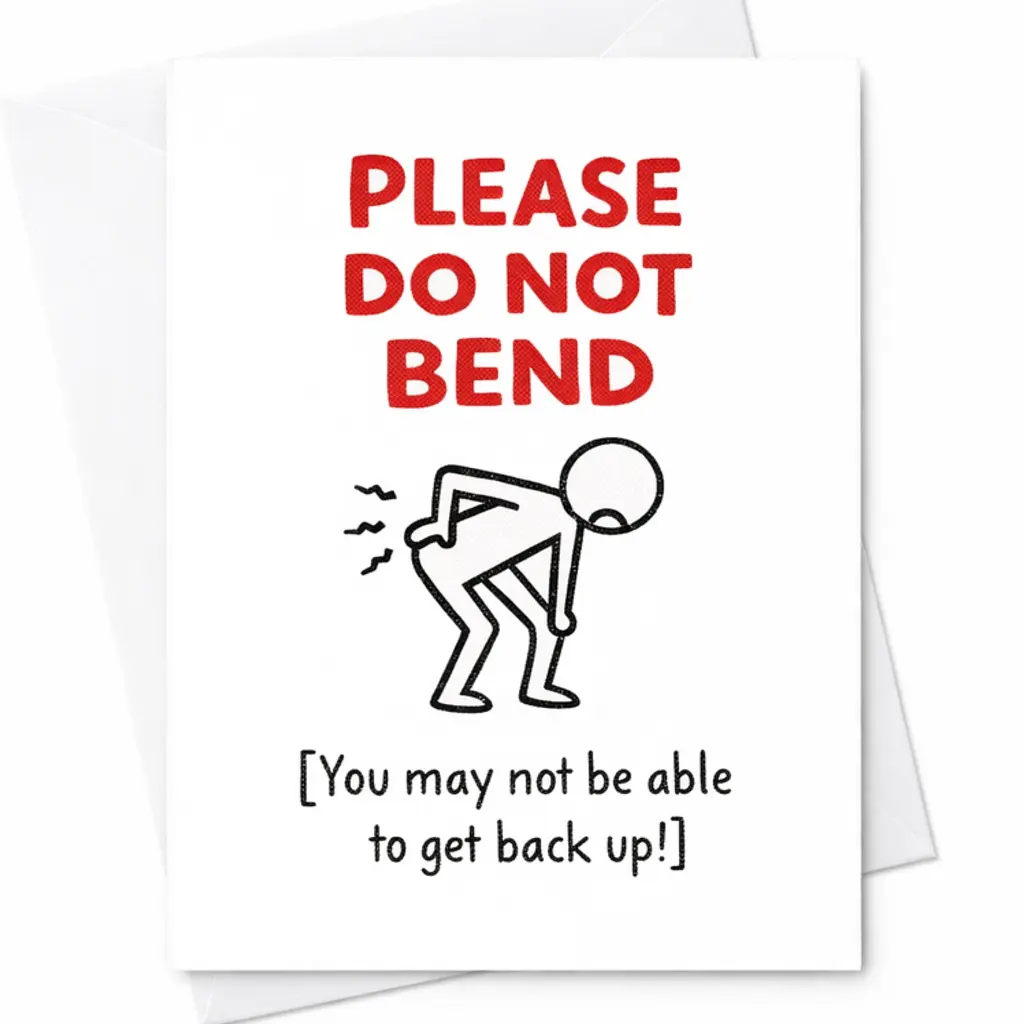 Funny Birthday Card With Please Do Not Bend C-176
