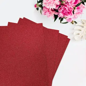10 Pack Burgundy Self-Adhesive Glitter DIY Craft Foam Sheets 12"x10"