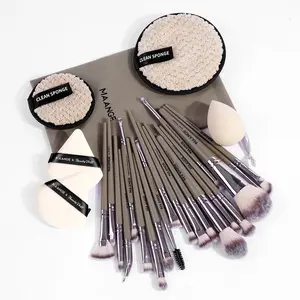 Makeup Tool Set, 26pcs/set Professional Makeup Brush Kit & Puff & Makeup Sponge & Drawstring Bag & Clean Sponge for Women & Girls Daily Use Makeup Organizer Pouch