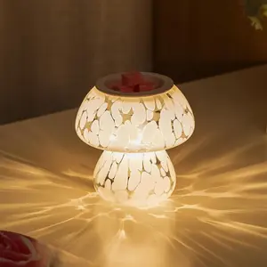 Mushroom Wax Melt Warmer, Scented Wax Melter, Cute Fragrance Murano Lamp, Girly Birthday Christmas Decor Housewarming Gifts for Women Perfume Aroma