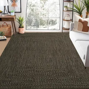 Printed Braided Washable Rug Non-Slip Stain Resistant Area Rug Farmhouse Solid Color Printed Braided Rug Suitable For Living Room Bedroom Kitchen