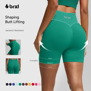 BRXL【Discount for live】Seamless Workout Shorts for Women Multiple Inseam Lengths 2.5 3.6 4.5 Inch Invisible Tummy Control Breathable Quick Dry Lycra Nylon Spandex for Yoga Gym Running Spring Summer-brxl-3