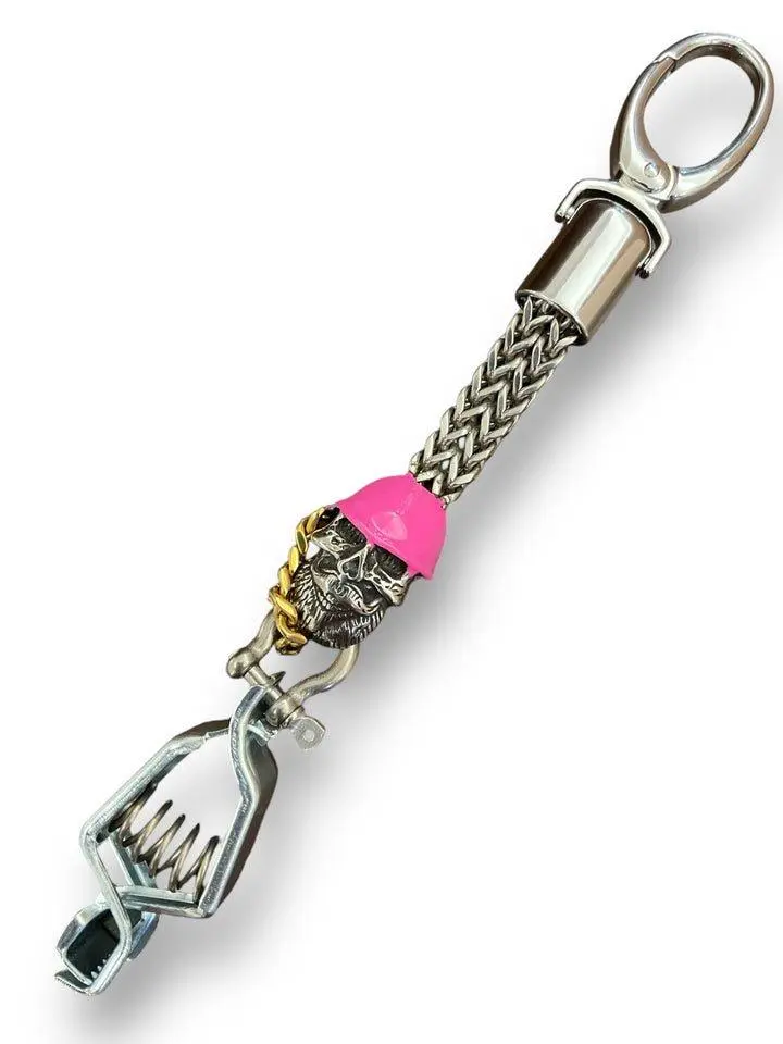 LA GÜERA GLOVE CLIP with Pink Hard Hat & Golden Chain Hair TikTok Character Accessory