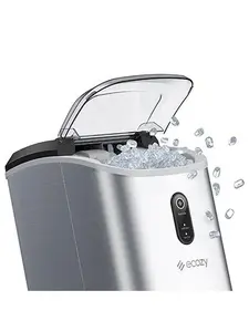 <Ice on Tap for Every Match> ecozy Countertop Sonic Nugget Ice Maker 33 lbs Daily Output,Self-Cleaning,Stainless Steel, Icemakermachine summerwins