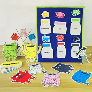 Emotion Monster Felt Teaching Set, 27pcs Colorful Mood Monsters, Interactive Classroom Tools, DIY Craft Kit, Craft Supplies, Social Emotional Learning