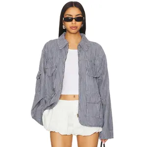 LIONESS Renacida Jacket in Denim Stripe