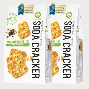 Natural's Idea iTQi Awarded, 20 packs (2 boxes) Vegan Herbs & Black Pepper Soda Cracker Airport Snacks