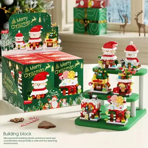 Set of 6 Collectible Figurines Featuring Santa Claus, Designed As Building Blocks for Creative Christmas Decorations And Gifts, Flexible Old Men, Creative Building Blocks, Fully Decorated Person Figures, Festive Christmas Decor., Blind Box