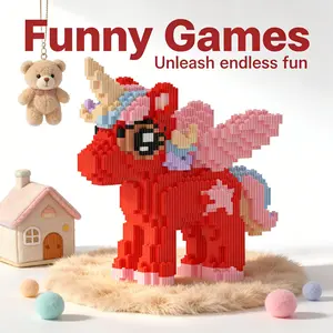 Unicorn 3D Puzzle Building Blocks Decoration, Bookshelf Home Office Cabinet Decor, Party Living Room TV Stand Display Gift