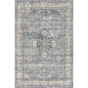 Jordan Vintage Medallion Machine Washable Area Rug