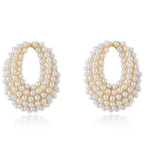 Ettika Classic Faux  Pearl Cluster Earrings
