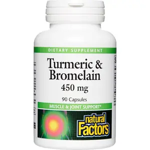 Natural Factors Turmeric & Bromelain 450mg   90 Capsules