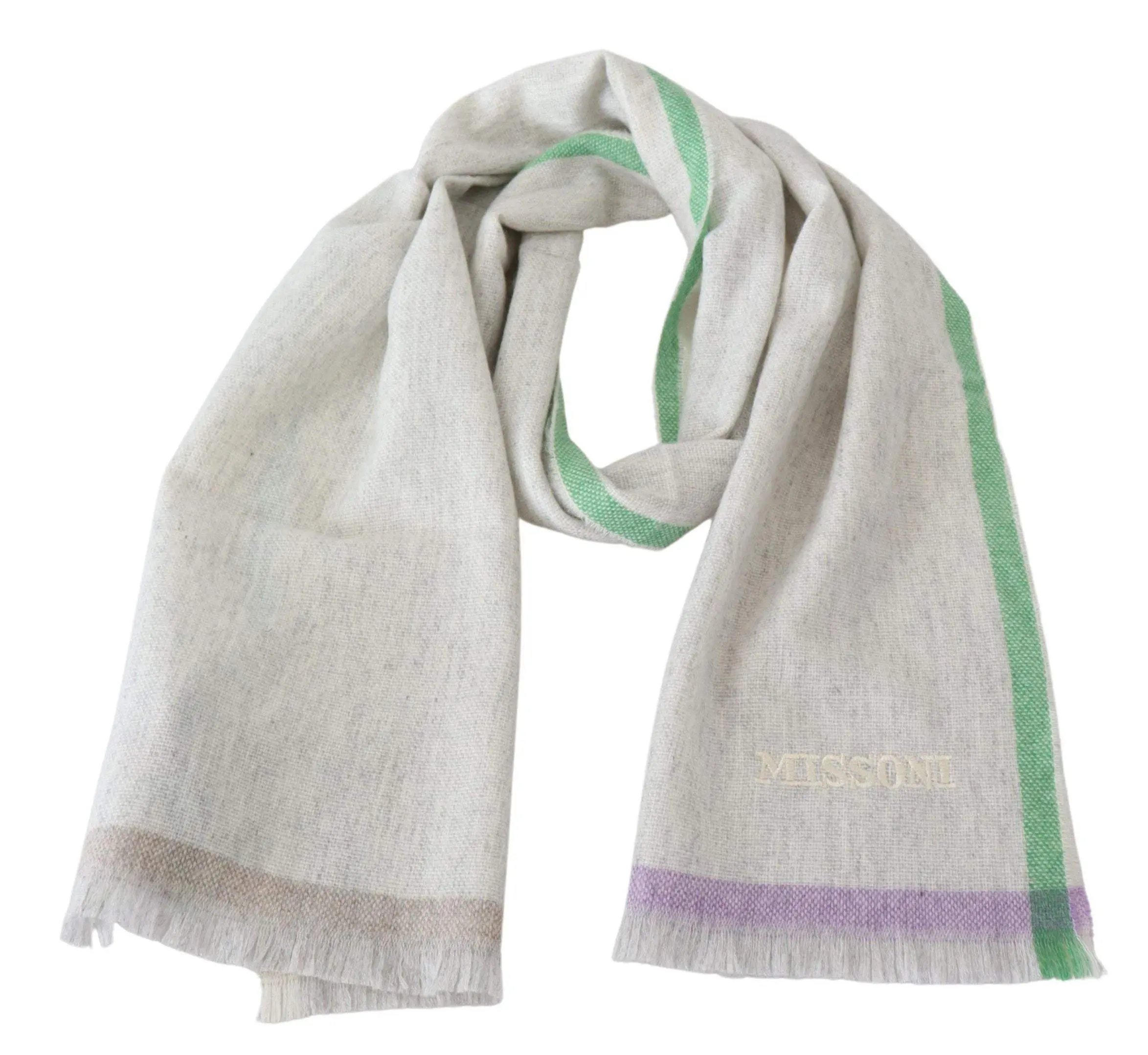 Missoni Beige 100% Cashmere Unisex Wrap Scarf