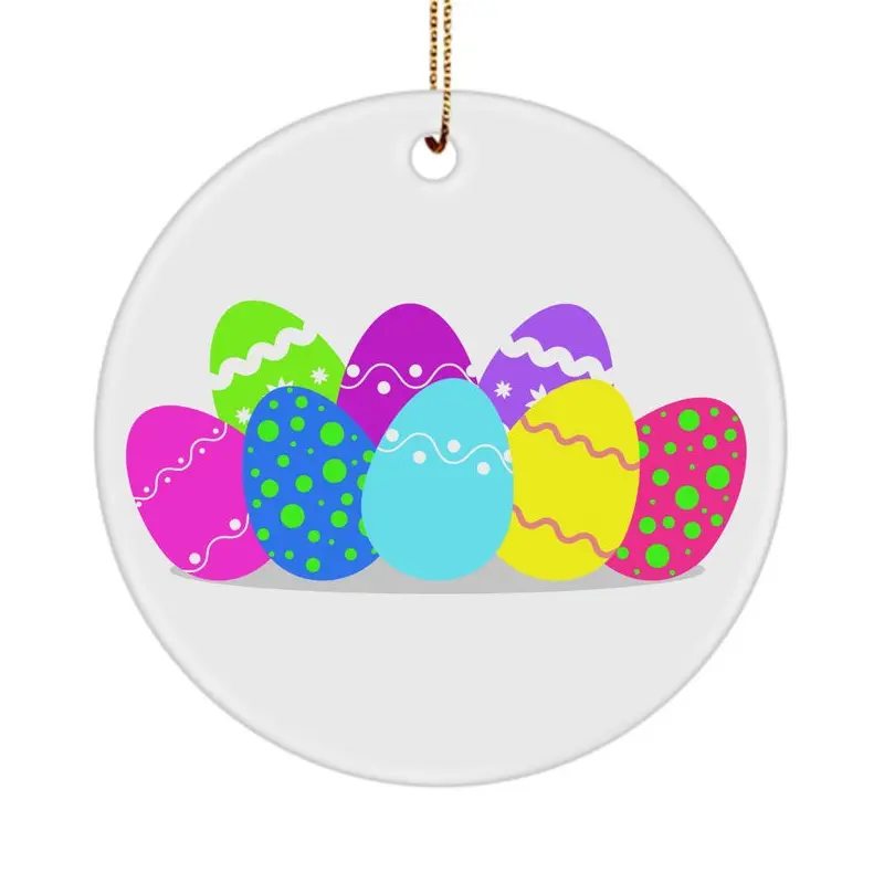 Colorful Eggs Ceramic Easter Ornaments for Home and Office